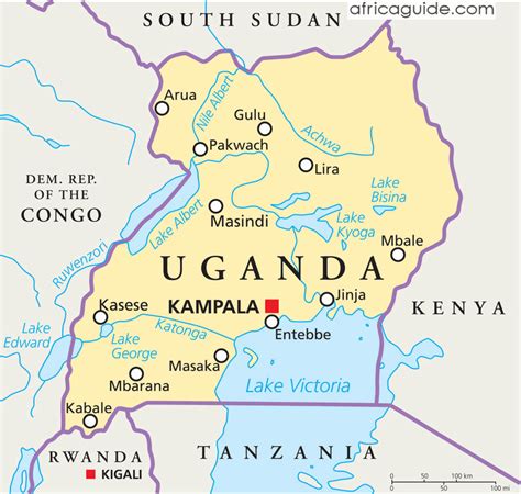 capital of uganda|map of uganda in africa.